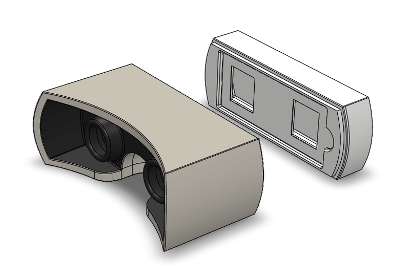 © RACHEL TREIDE - Digital model created in SolidWorks (with indentation in Frame/Lightbox for stereo card)