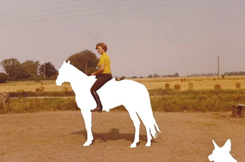 © Julia Mejnertsen - My mother riding a horse - family archival photograph