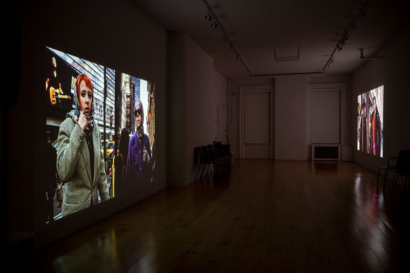 © Vytenis Jankūnas - Gallery installation view of "800 Portraits of the People I Don't Know - Part 1 and Part 2" Video Projections.