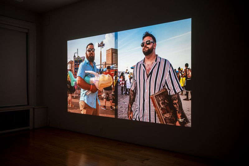 © Vytenis Jankūnas - Gallery installation view of "800 Portraits of the People I Don't Know - Part 2" Video Projection.