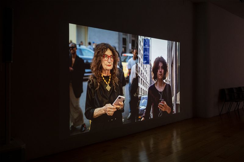 © Vytenis Jankūnas - Gallery installation view of "800 Portraits of the People I Don't Know - Part 1" Video Projection.