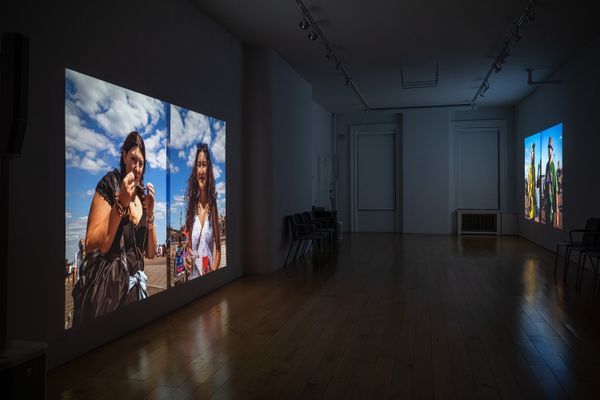 © Vytenis Jankūnas - Gallery installation view of "800 Portraits of the People I Don't Know - Part 1 and Part 2" Video Projections.