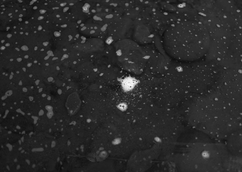 © Daniela Beltran B. - Shampoo soap floating on the river where Naime and her family bath, brush their teeth, do laundry, and clean dishes.