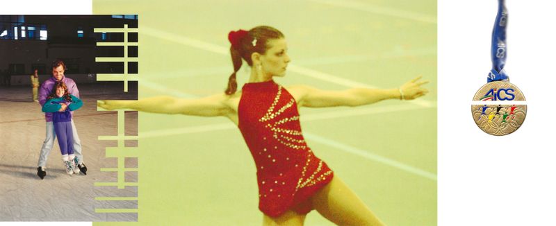© Ludovica Bastianini - Me and dad skating; me at 17 when I lost the Italian championship; my medal, when I won the Italian championship