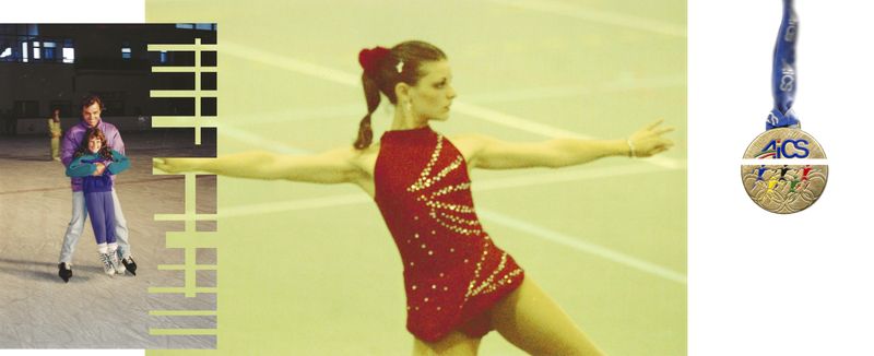 © Ludovica Bastianini - Me and dad skating; me at 17 when I lost the Italian championship; my medal, when I won the Italian championship