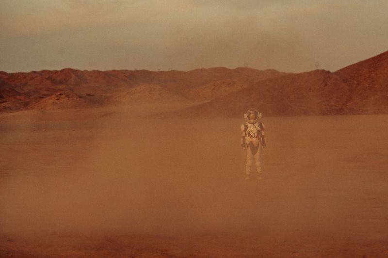 © Matjaz Tancic - Visitor near the C Space - Mars analog simulation base in Gobi desert, Gansu province, China.