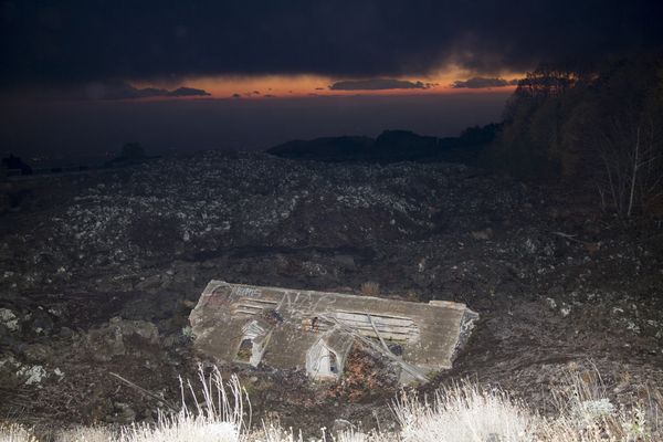 © Gaia Squarci. A house submerged by lava is seen on mount Etna, Sicily. 2015