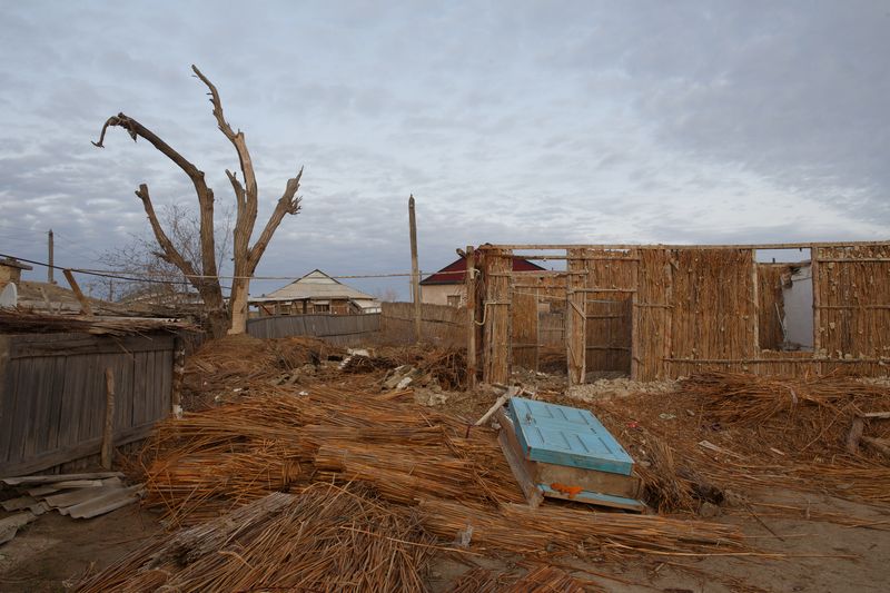 © Iulia Galushina - Straw fishing house that was demolished during the construction of a new Moynaq city. Uzbekistan.