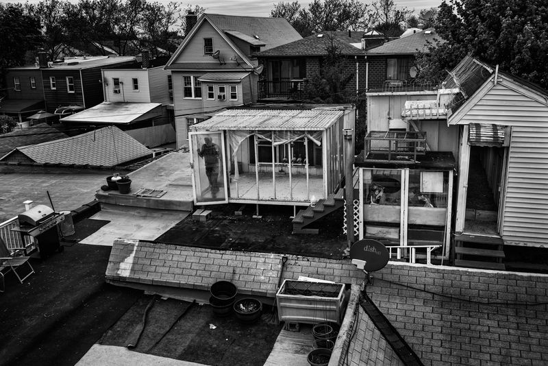 © Bastien Deschamps - Abby on his roof in Maspeth, May 9th 2019. He has been taking care of pigeons for more than 6O years.