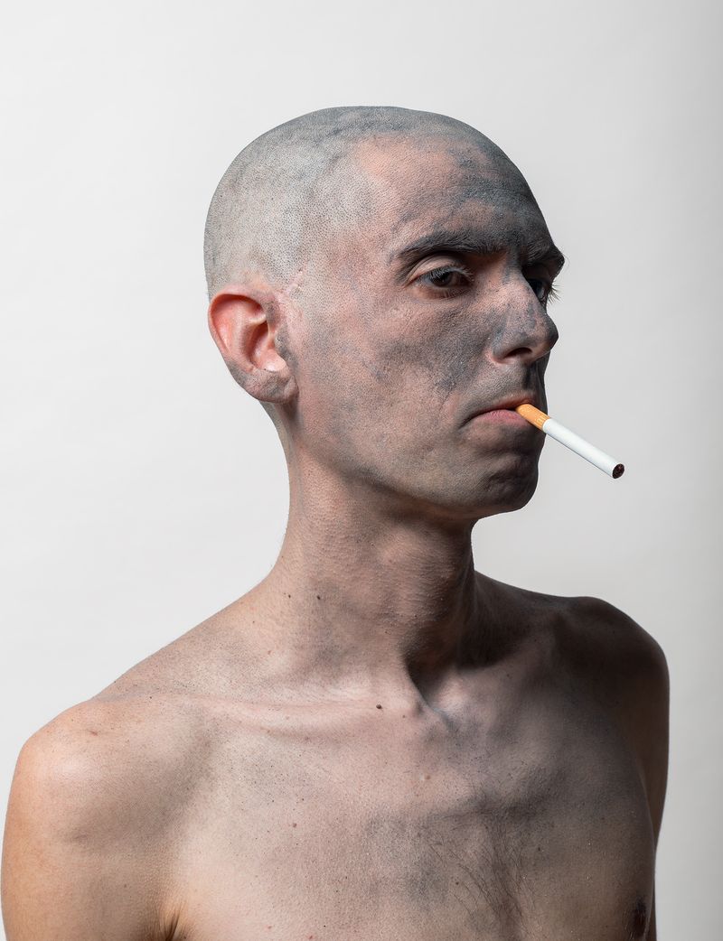 © Lorenzo Vargiu - Self-Portrait with Ashes — Tribute to Vincent Van Gogh