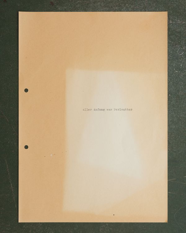 © max.korndoerfer - Sun-bleached paper found in a factory. I wrote phrases from newspaper articles about the industry on it using a typewriter.