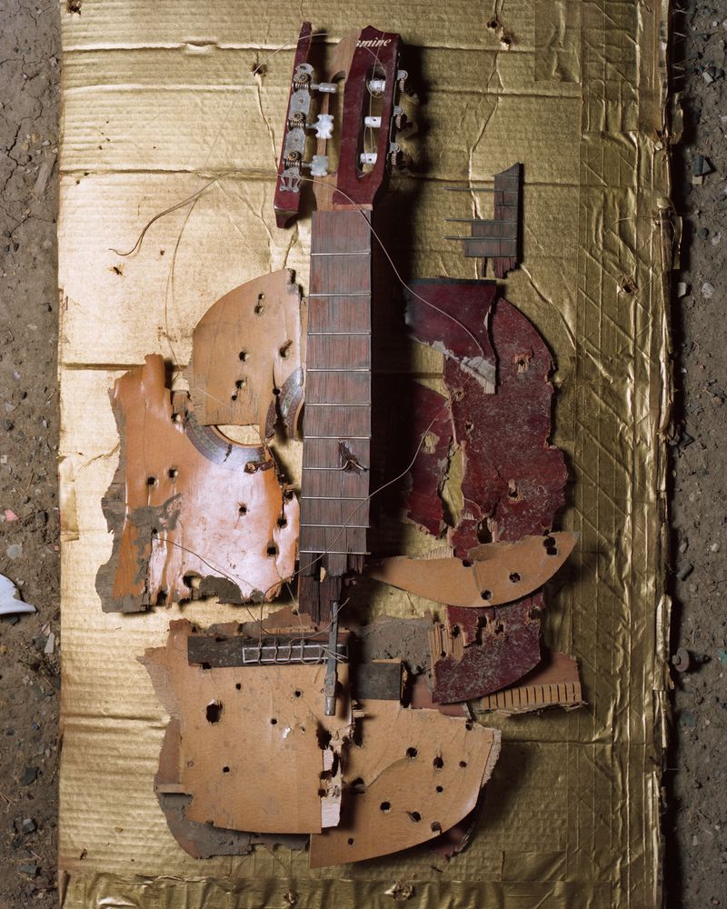 © Jennifer Ray - Deconstructed Guitar (After Picasso, Who Deconstructed His Women), 61cm x 76cm
