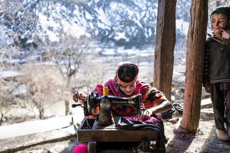 © Sarah Caron - Girls buy a piece of black tissue and stitch it themselves adding embroidery in different colors, which takes a lot of time.