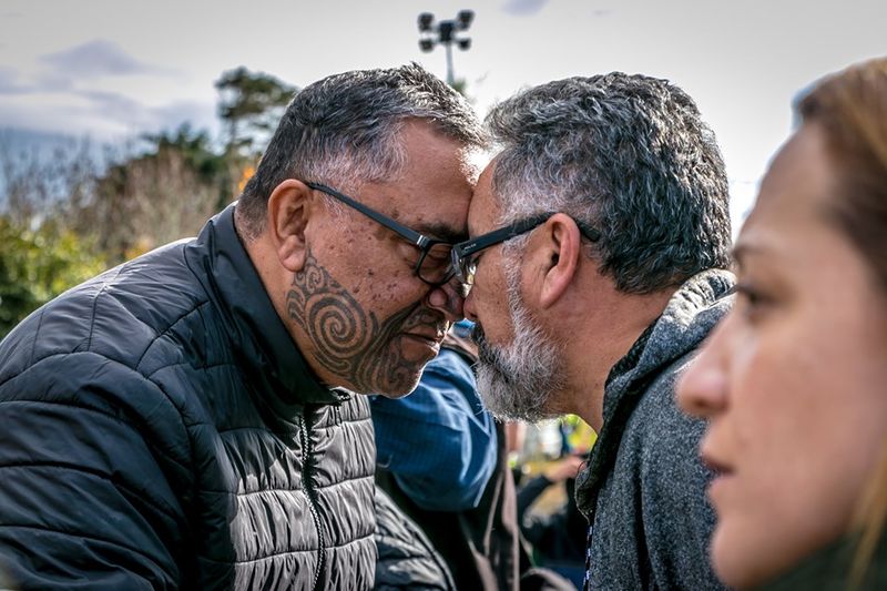 © Serena Stevenson - Maori elders hongi.
