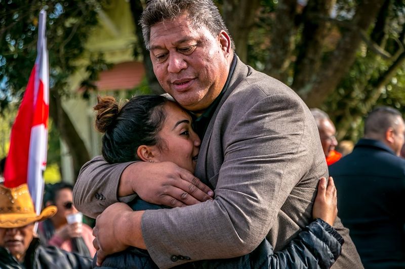 © Serena Stevenson - Pania Newton is comforted during a long emotional debate.