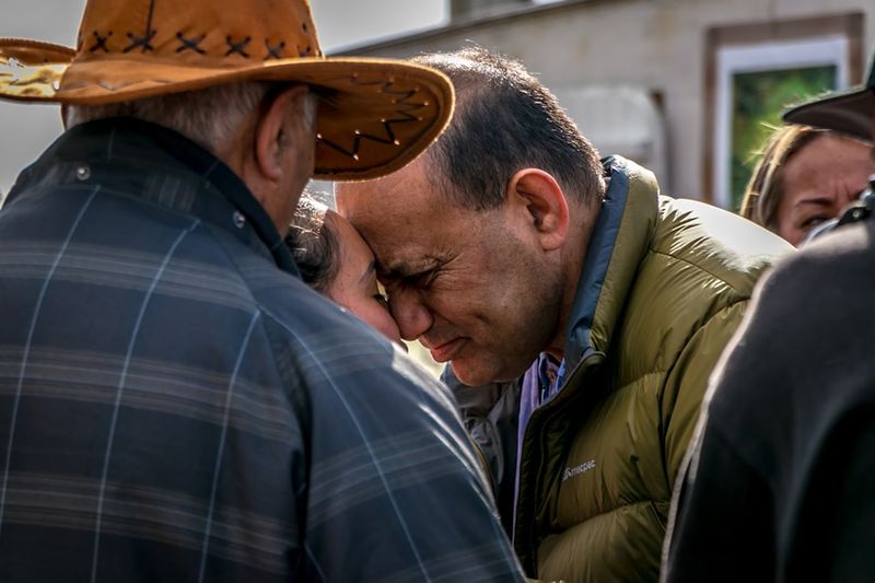 © Serena Stevenson - Pania Newton hongi's (Traditional Maori greeting) Maori elder.
