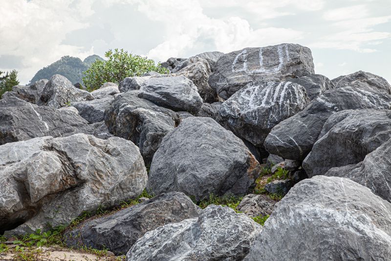 © András Polgár - 03. The Arabic word of Allah (means God) painted on the rocks near Lhoknga beach.