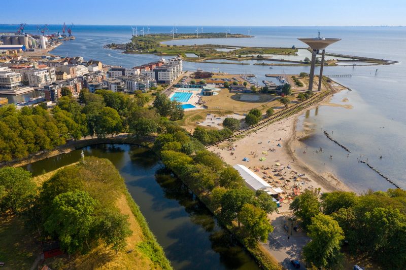 Aereal view of Landskrona Lagoon