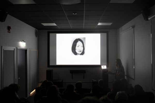 Artist in residence Deanna Pizzitelli gives a talk at the end of her residency