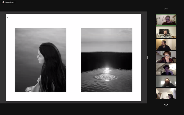 Tommaso and Photographer Simone Padelli, sharing ideas on newly made work.