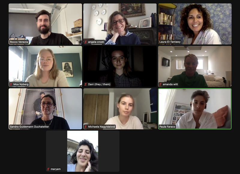 Screenshot from an Online Group Session, Criticae 2022/23