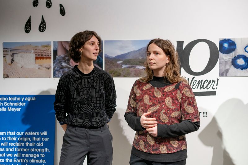 CRITICAE 2023/24 Alumni Sarah Schneider and Stella Meyer during the opening of Open Veins at PhMuseum Lab © PhMuseum