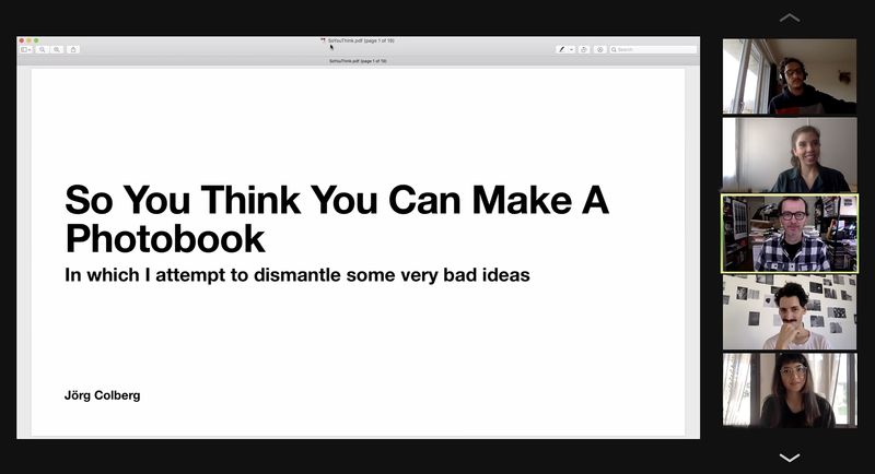 Screenshot from the studio visiting lecture with Jörg Colberg.