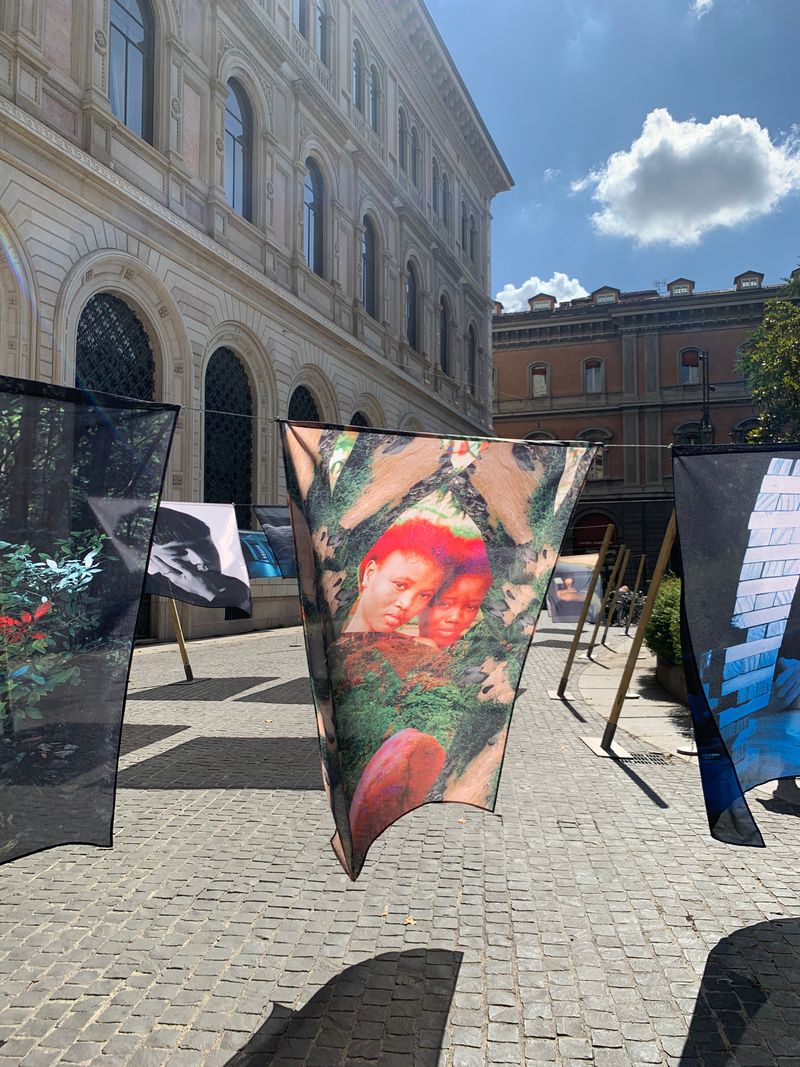 View of the collective show Today Is Yesterday's Tomorrow in Piazza Minghetti, Bologna, Italy © PhMuseum