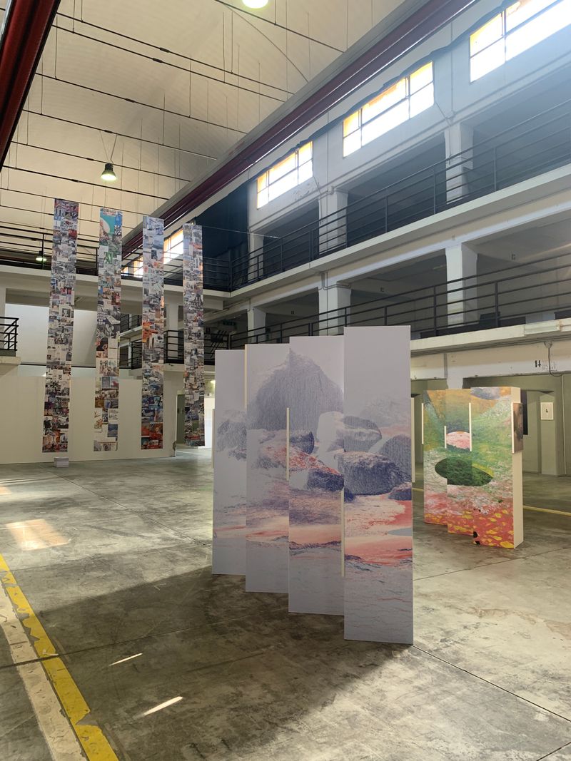 Sara Peter and Tobias's The Merge installation, on the background Carla Liesching's Good Hope © PhMuseum