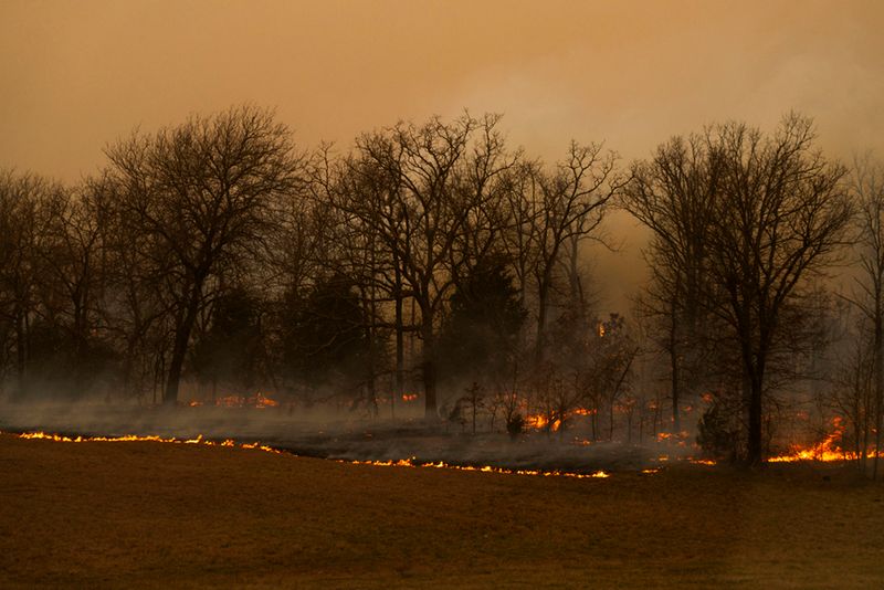 © Jessica Hays - Eagle Creek, 2025; more than 25 fires burn concurrently through central Oklahoma.