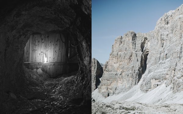 © Giorgia Dal Molin - sn: slit in the war tunnels_dx: Fanis peaks