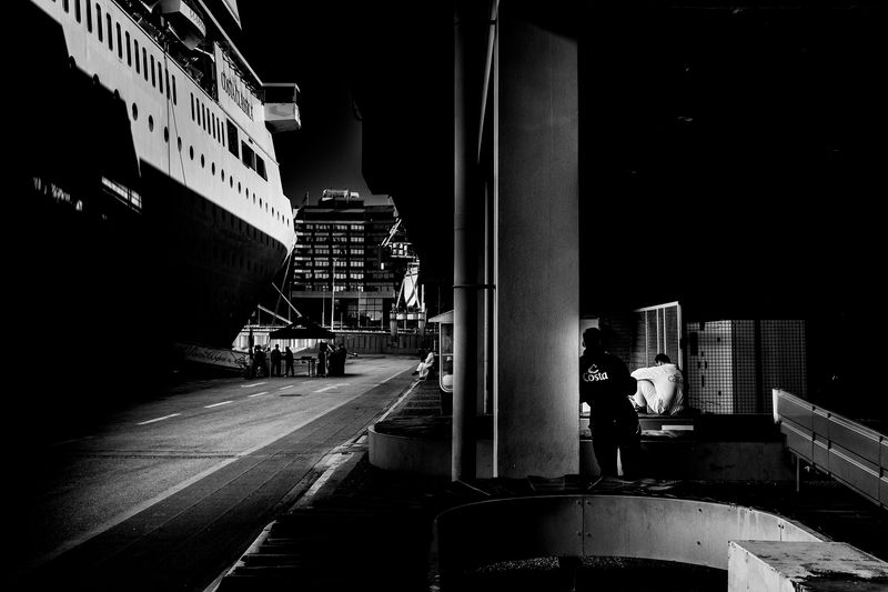 © Simona Bonanno - Workers during a break. Port of Piraeus, Greece 2017.