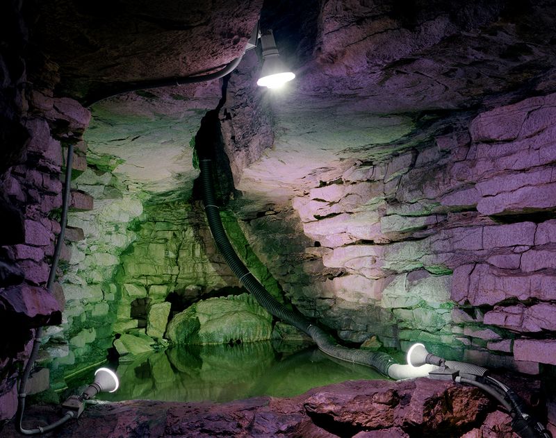 © Austin Irving - Cave Pool, Secret Caverns, Howes Cave, New York, USA, 2018 – 4×5 Color Negative – Archival Lightjet Print on Dibond
