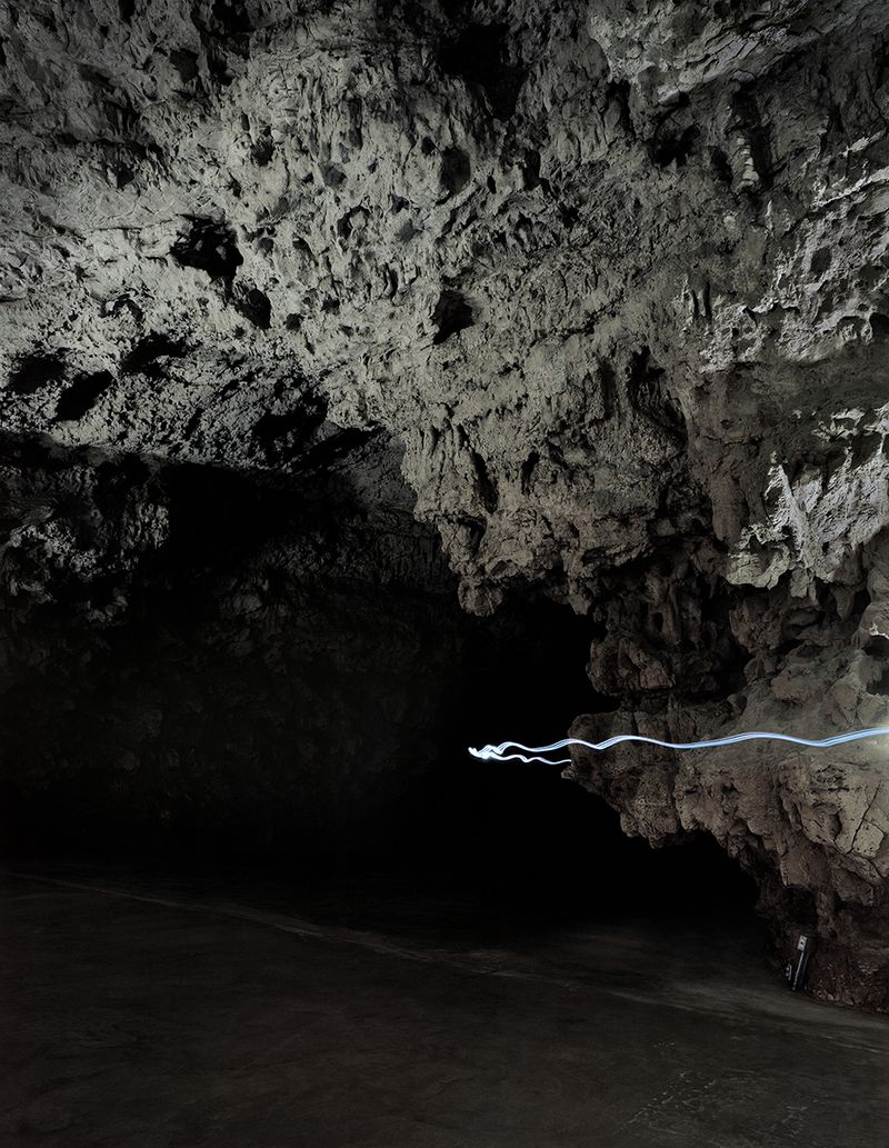 © Austin Irving - Headlamp Trail, Meramec Caverns, Sullivan, Missouri, USA, 2019 – 4×5 Color Negative – Archival Lightjet Print on Dibond