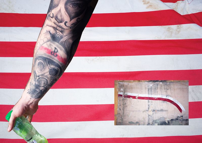 © Agnieszka Sejud - The Kotwica, WW2 emblem of the Polish Underground State tattooed on a man's arm