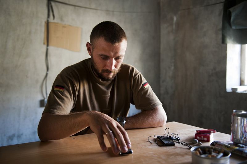 © Daniel Pilar - A soldier of the 2nd Task Force Kunduz is sitting in the Police Headquarters (PHQ) in Chahar Darah, on october 20th 2010.