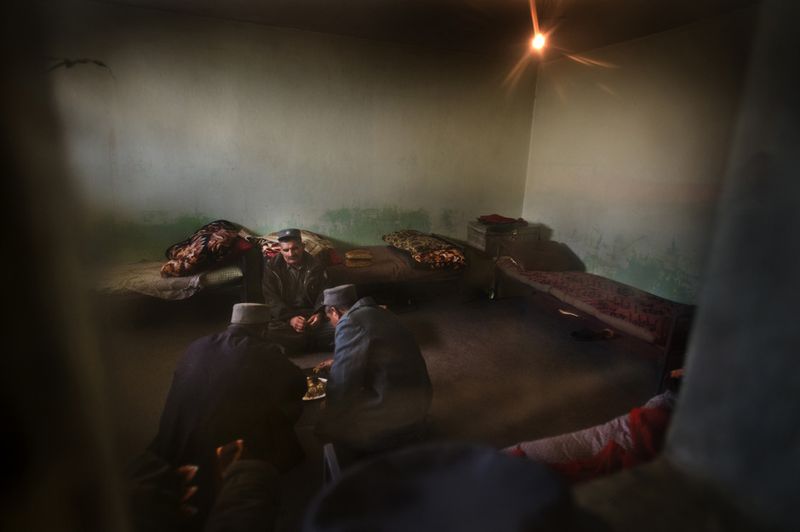 © Daniel Pilar - View inside the staffroom of the prison guards in the central prison of Kabul on january 30th 2010.