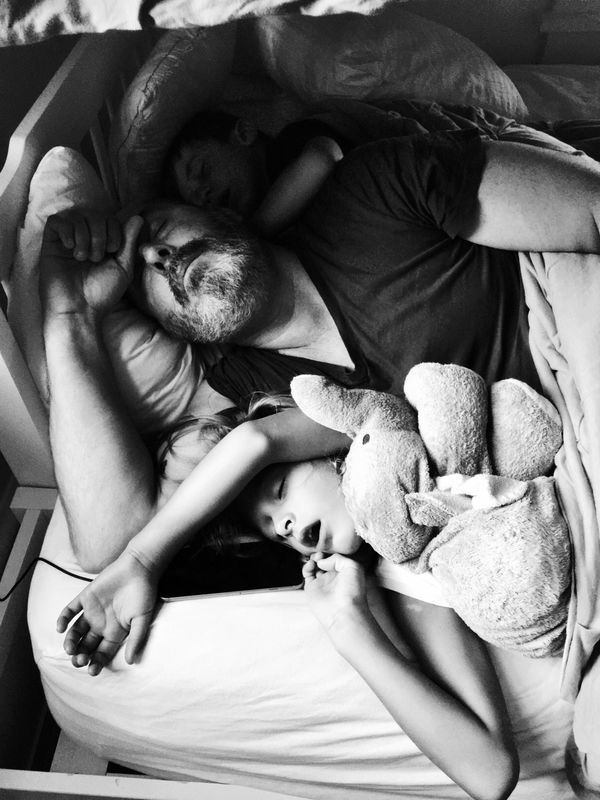 © Angela Ramsey - Rose snuck in the bed last night after a nightmare.