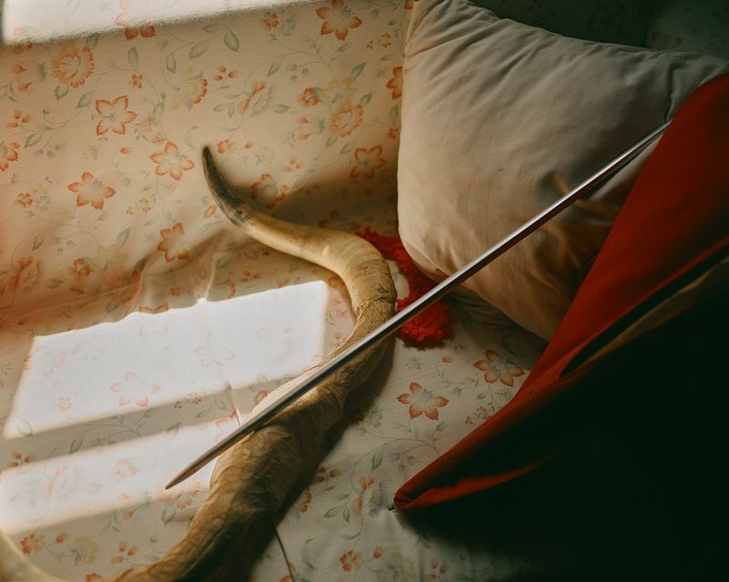 © Sophie Ebrard - Fake horns and capote, at the bull breeding farm