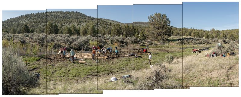 © Nancy Floyd - Oregon Natural Desert Association volunteers planting Willow and Cottonwood trees