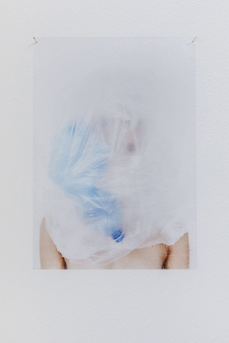 © MC DUEPUNTOOTTO - 2019 Milan (Italy), Portrait with plastic waste for domestic use - printing on acetate sheet