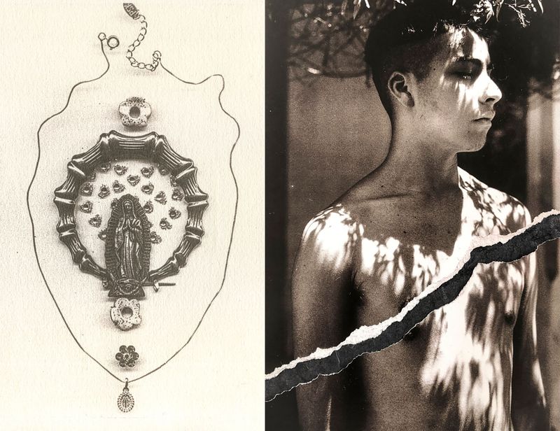 © Mayra Kamil Littin - My brother Nicolás and Virgencita. *35mm and vandyke technique