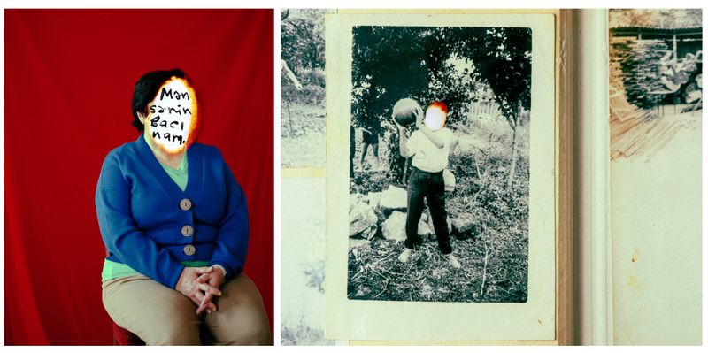 © Lali Binyatova - “I’m your sister.” On the right: Childhood photo of Gulzar's brother.