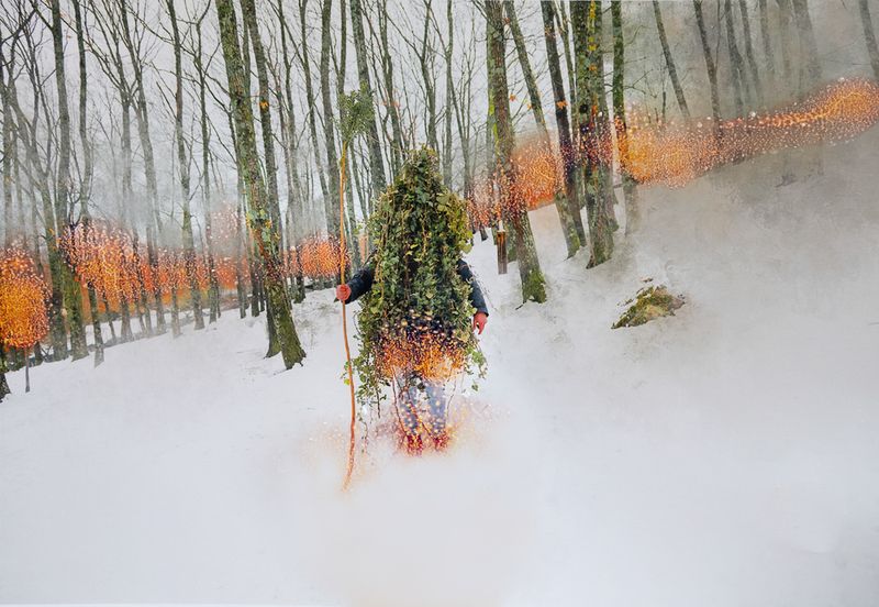 © Alessia Rollo - Manipulation of a picture of "walking forest" ritual.Basilicata 2022.