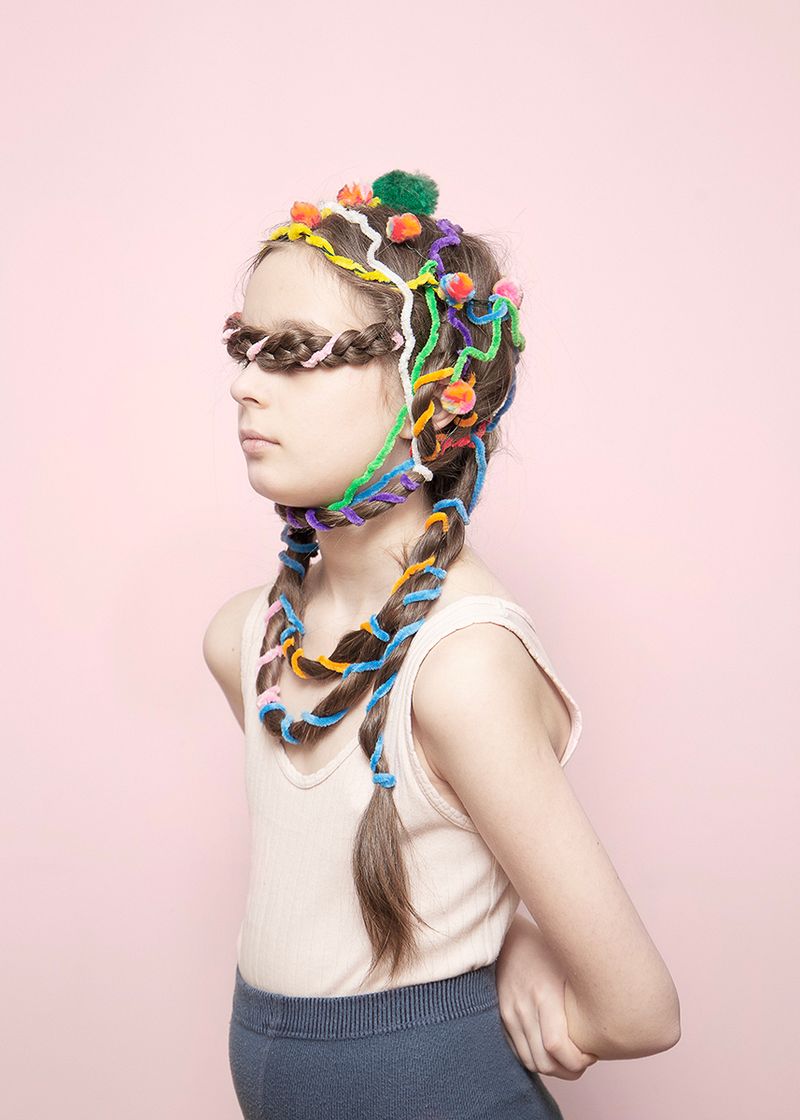 © Michalina Kacperak - Untitled #1 (Braids)/ 2021 - the first portrait of Zosia in this project, at age 11.