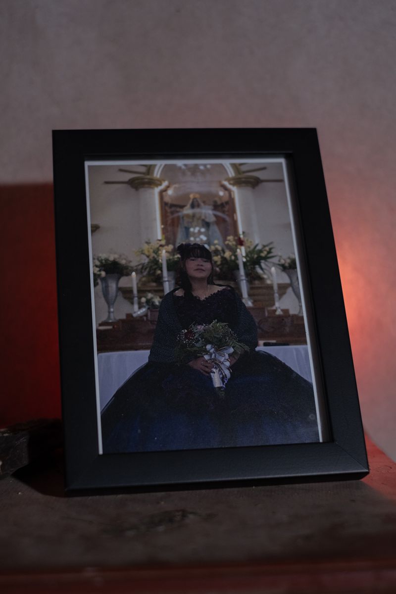 © Frédérique Gélinas - Ceci's quinceañera portrait is displayed in the kitchen after she left for Mexico City.