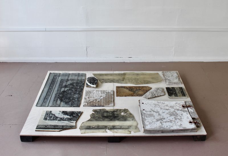 © Taiba Al Nassar - God’s Eye Sees All, 2024 - Liquid Emulsion on stone, acrylic, steel, ceramic