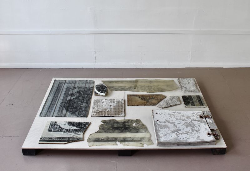 © Taiba Al Nassar - God’s Eye Sees All, 2024 - Liquid Emulsion on stone, acrylic, steel, ceramic