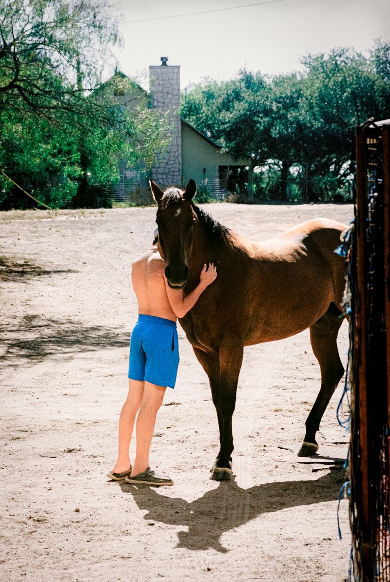 © Alex Bex - Rancher and horse, London, Texas, 2025.