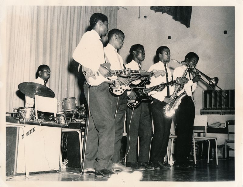© Thero Makepe - My grandfather (far left) performing with his jazz band, the Metronome Swing Orchestra, in Gaborone, Botswana, in 1966.